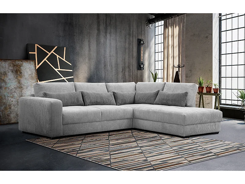 CANAPE D'ANGLE OLI 4 places, gris clair