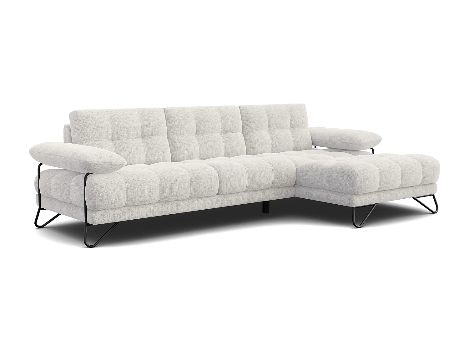 BUBBARA Ecksofa 4-Sitzer rechts, creme