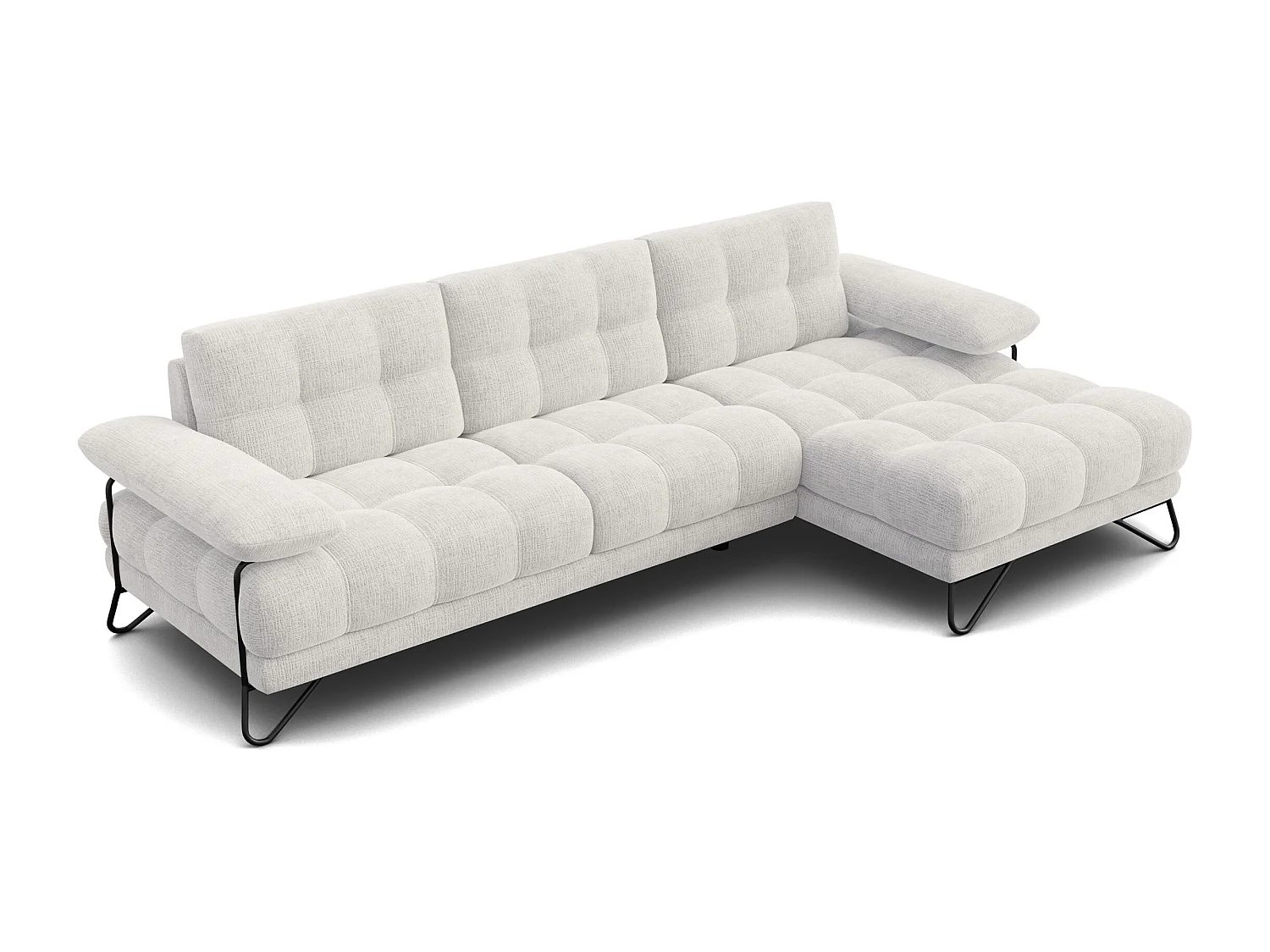 BUBBARA Ecksofa 4-Sitzer rechts, creme