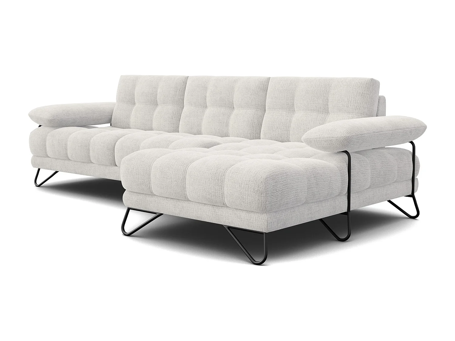 BUBBARA Ecksofa 4-Sitzer rechts, creme