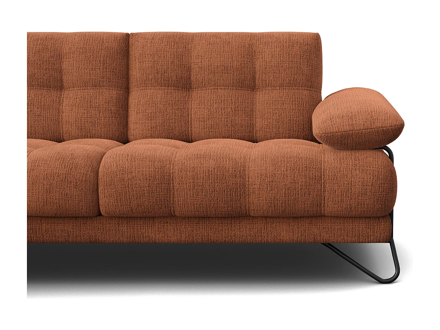 CANAPÉ D'ANGLE BUBBARA 4 places, tissu orange