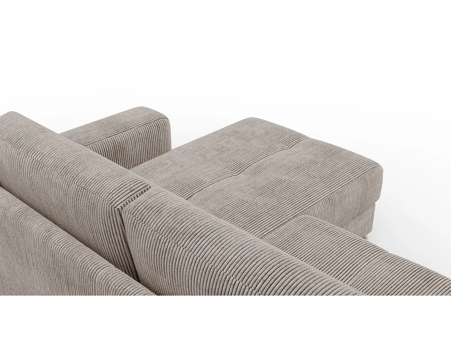 CANAPÉ D'ANGLE OLI 4 places, tissu taupe