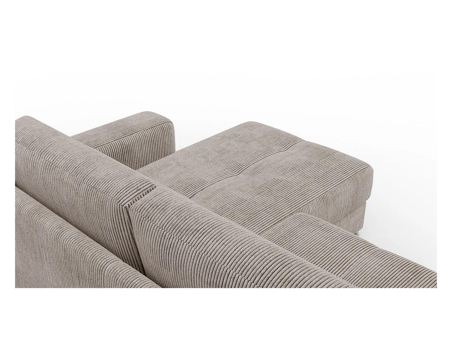 CANAPÉ D'ANGLE OLI 4 places, tissu taupe