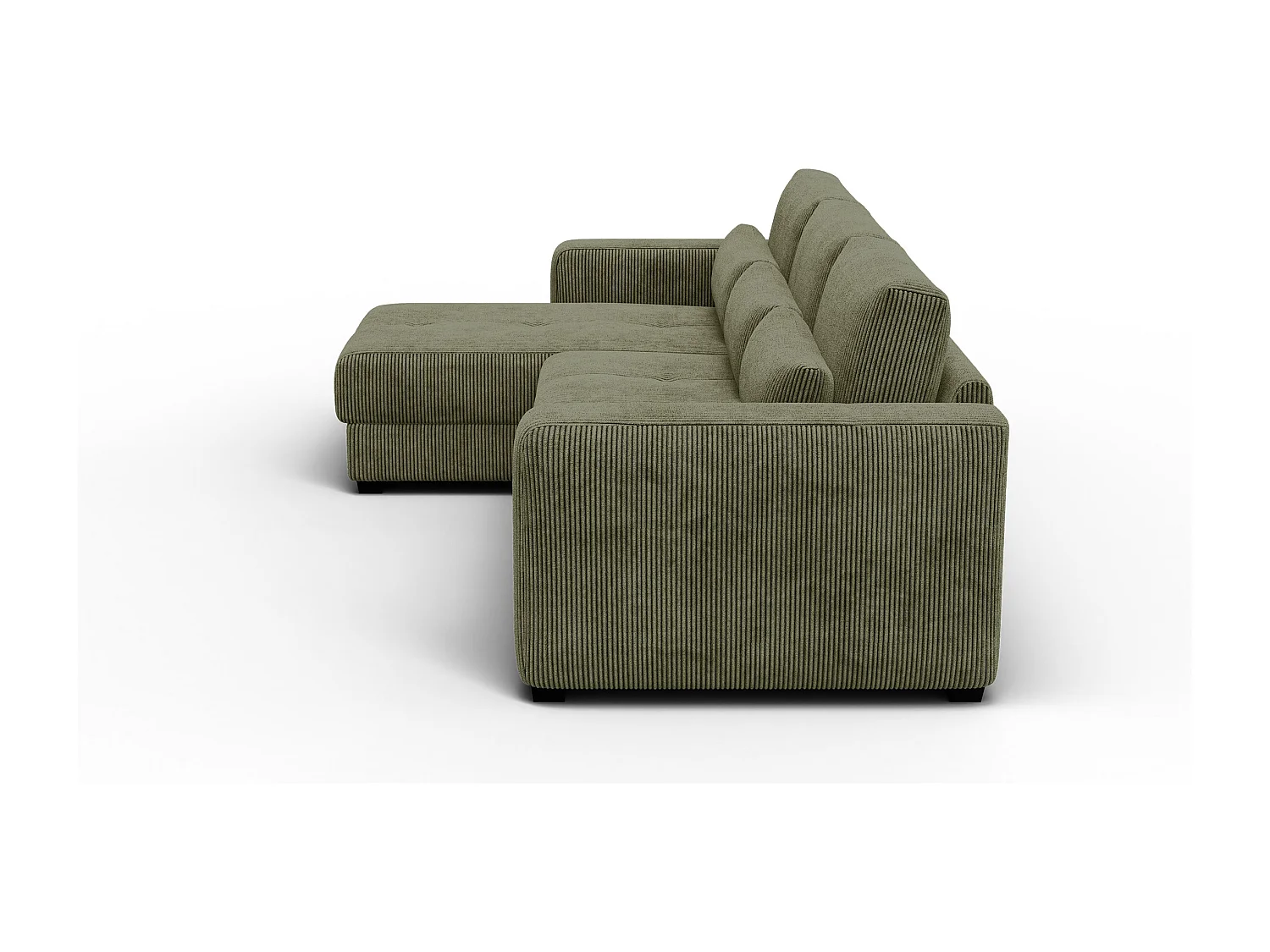Ecksofa 4-Sitzer links OLI, olivgrün