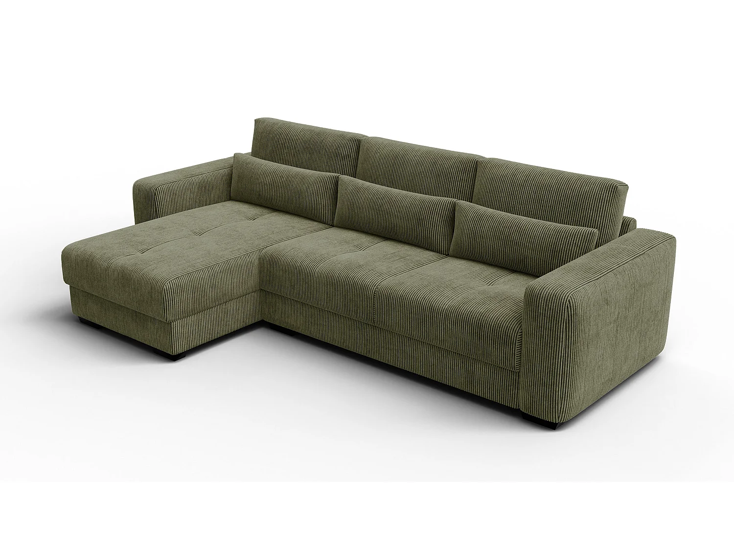 Ecksofa 4-Sitzer links OLI, olivgrün