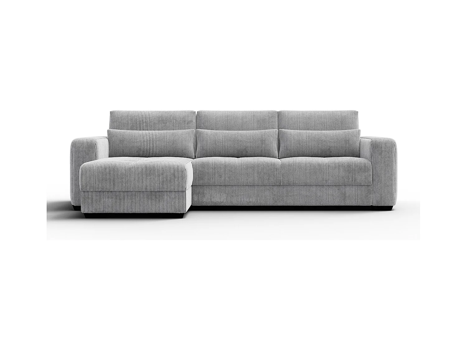 CANAPÉ D'ANGLE OLI 4 places, tissu gris clair