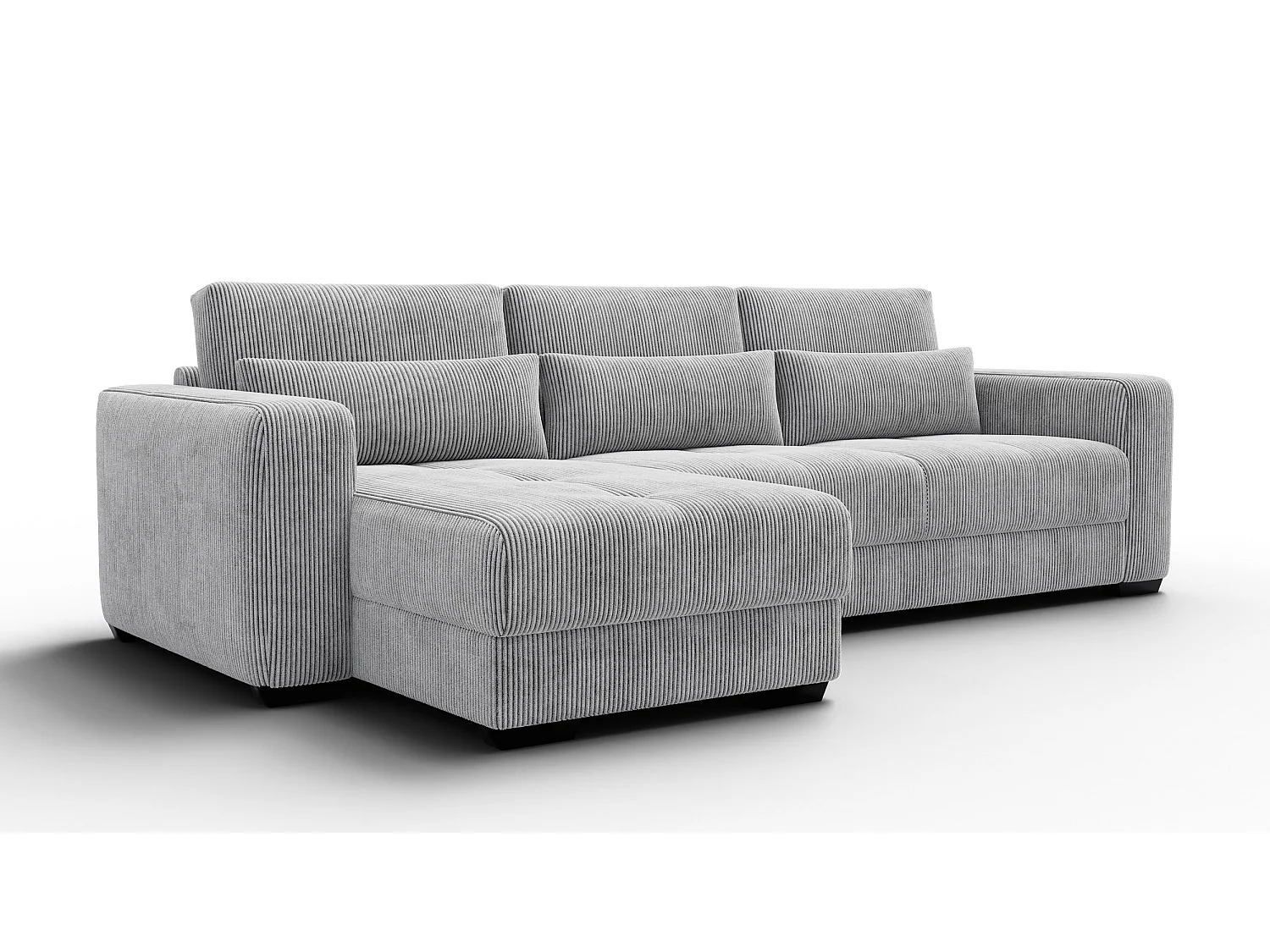 Ecksofa 4-Sitzer links OLI, hellgrau