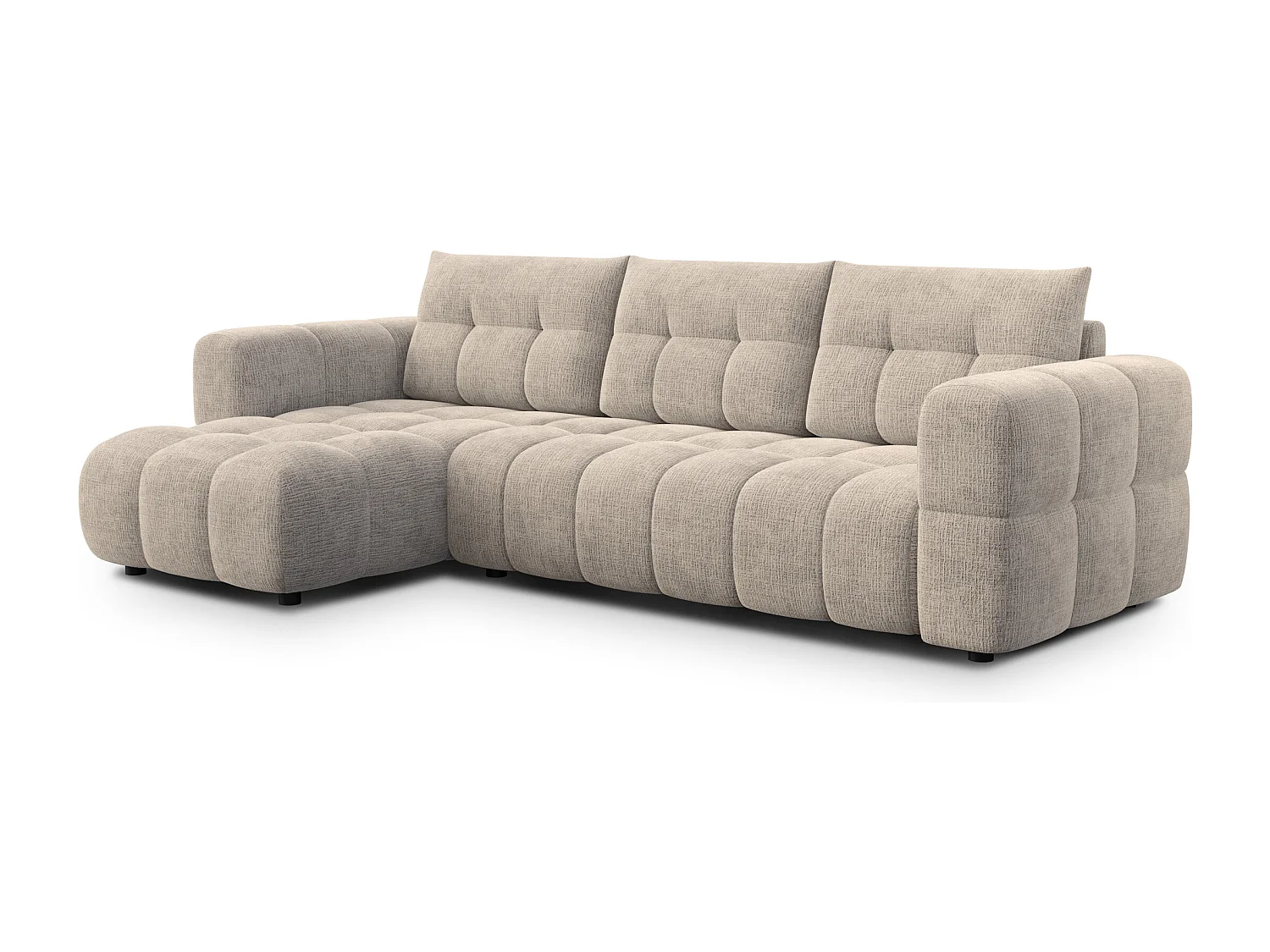 CLOUDI Ecksofa 4-Sitzer links, beige