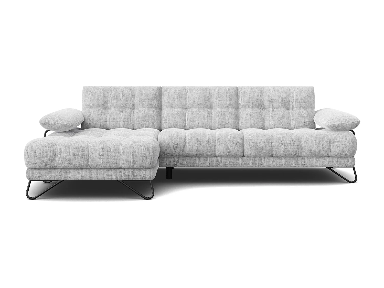 BUBBARA Ecksofa 4-Sitzer links, hellgrau