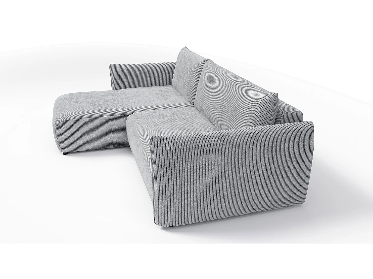 TAUER Ecksofa 3-Sitzer rechts, hellgrau