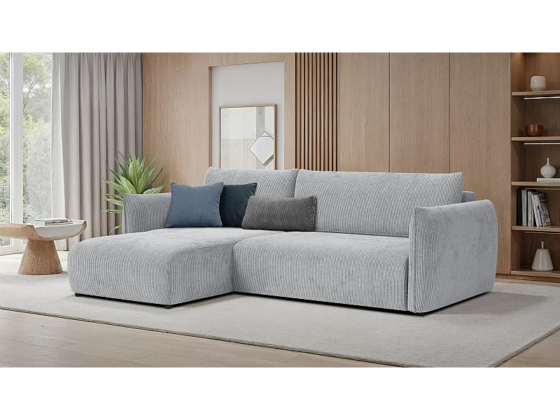 CANAPE D'ANGLE TAUER 3 places, gris clair