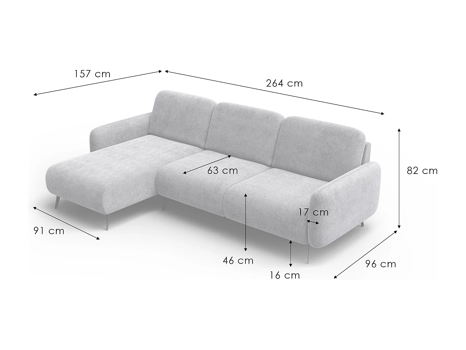 CANAPÉ D'ANGLE FEBE 4 places, tissu jaune foncé