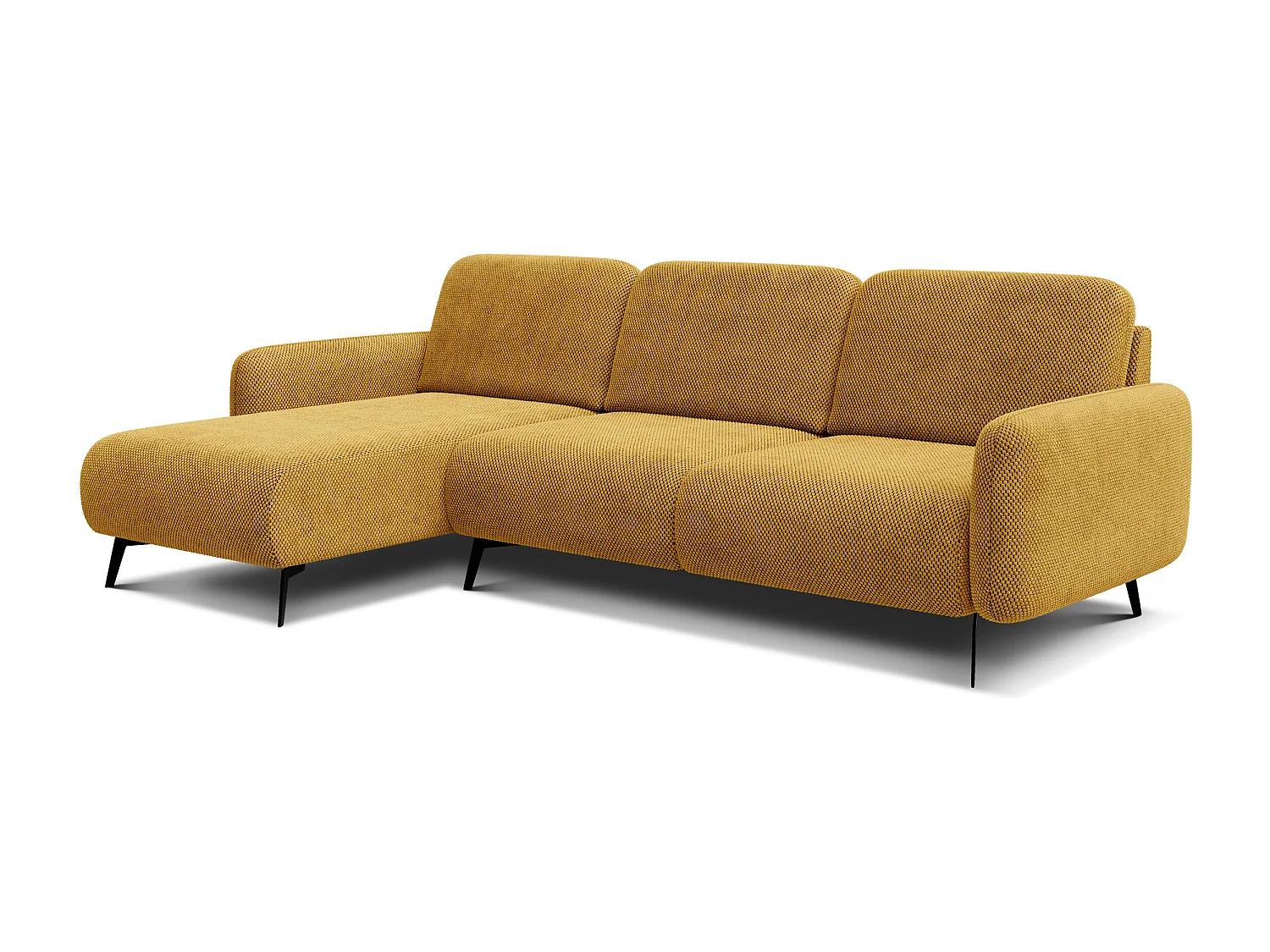 Ecksofa 4-Sitzer links FEBE, dunkelgelb