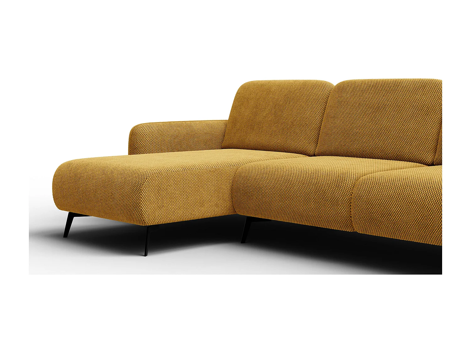 Ecksofa 4-Sitzer links FEBE, dunkelgelb