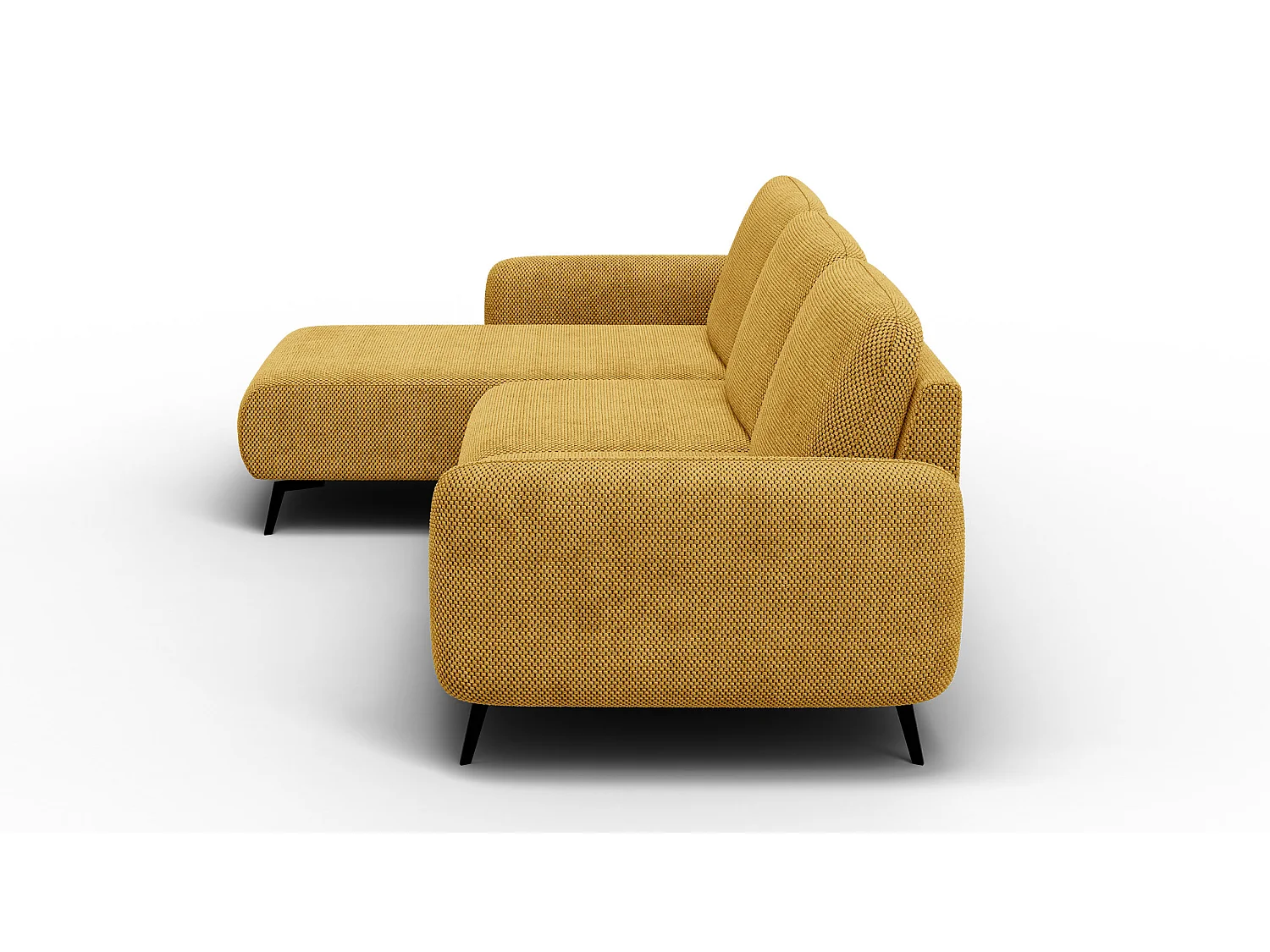 Ecksofa 4-Sitzer links FEBE, dunkelgelb