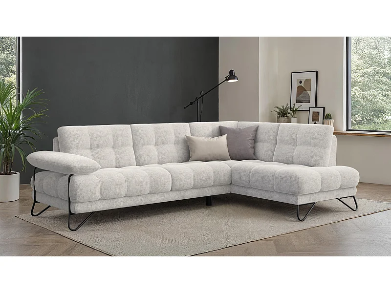 BUBBARA Ecksofa 5-Sitzer rechts, creme