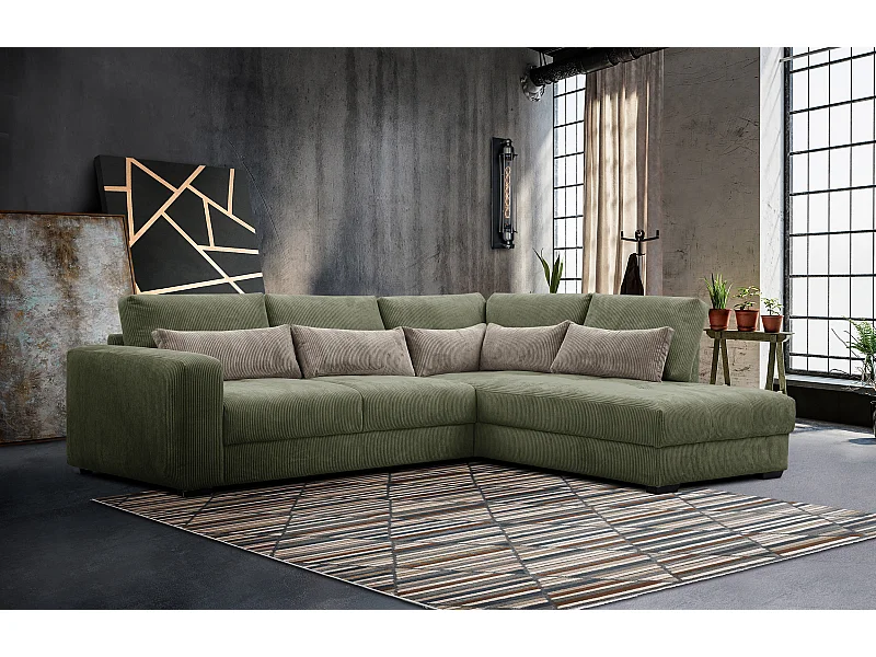 CANAPE D'ANGLE OLI 4 places, olive