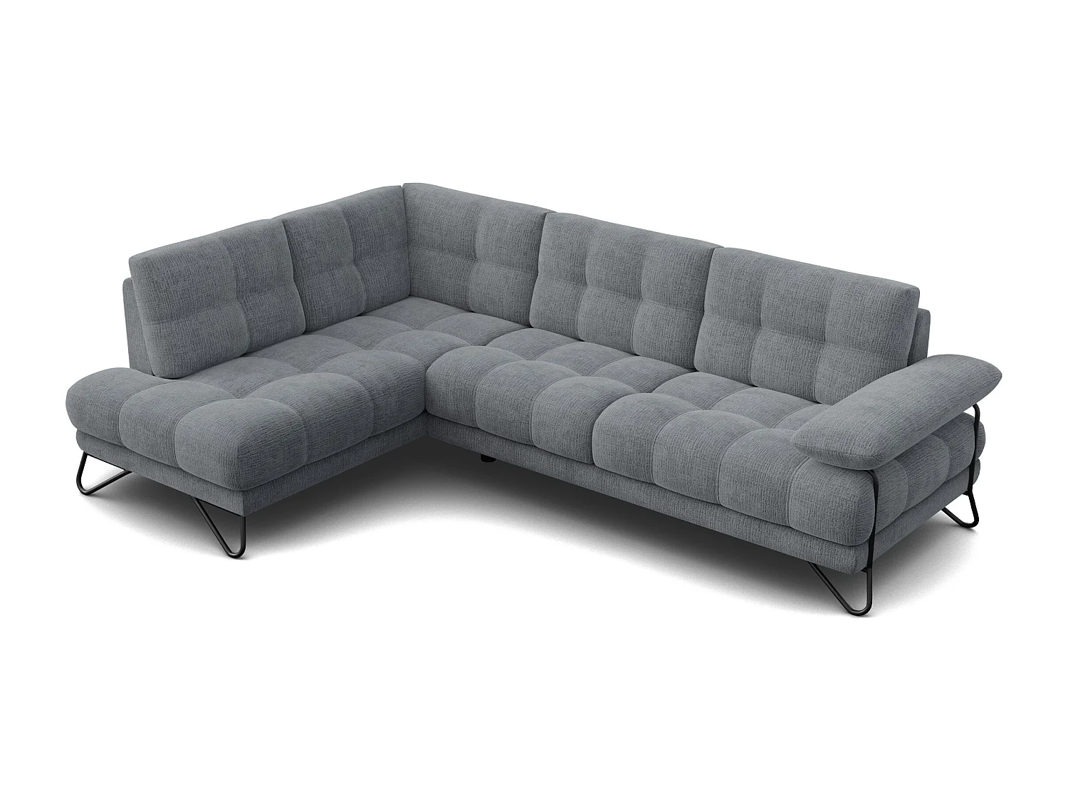 BUBBARA Ecksofa 5-Sitzer links, dunkelgrau