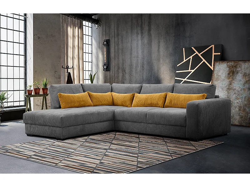 CANAPE D'ANGLE OLI 4 places, gris foncé