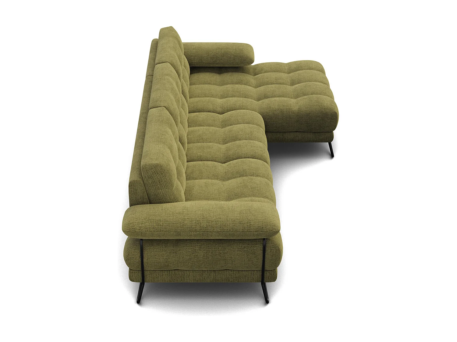 BUBBARA Ecksofa 4-Sitzer rechts, olivgrün