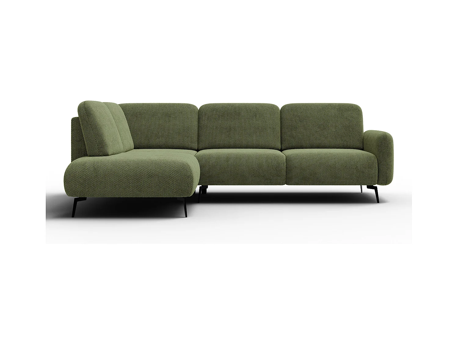 CANAPÉ D'ANGLE FEBE 5 places, tissu olive