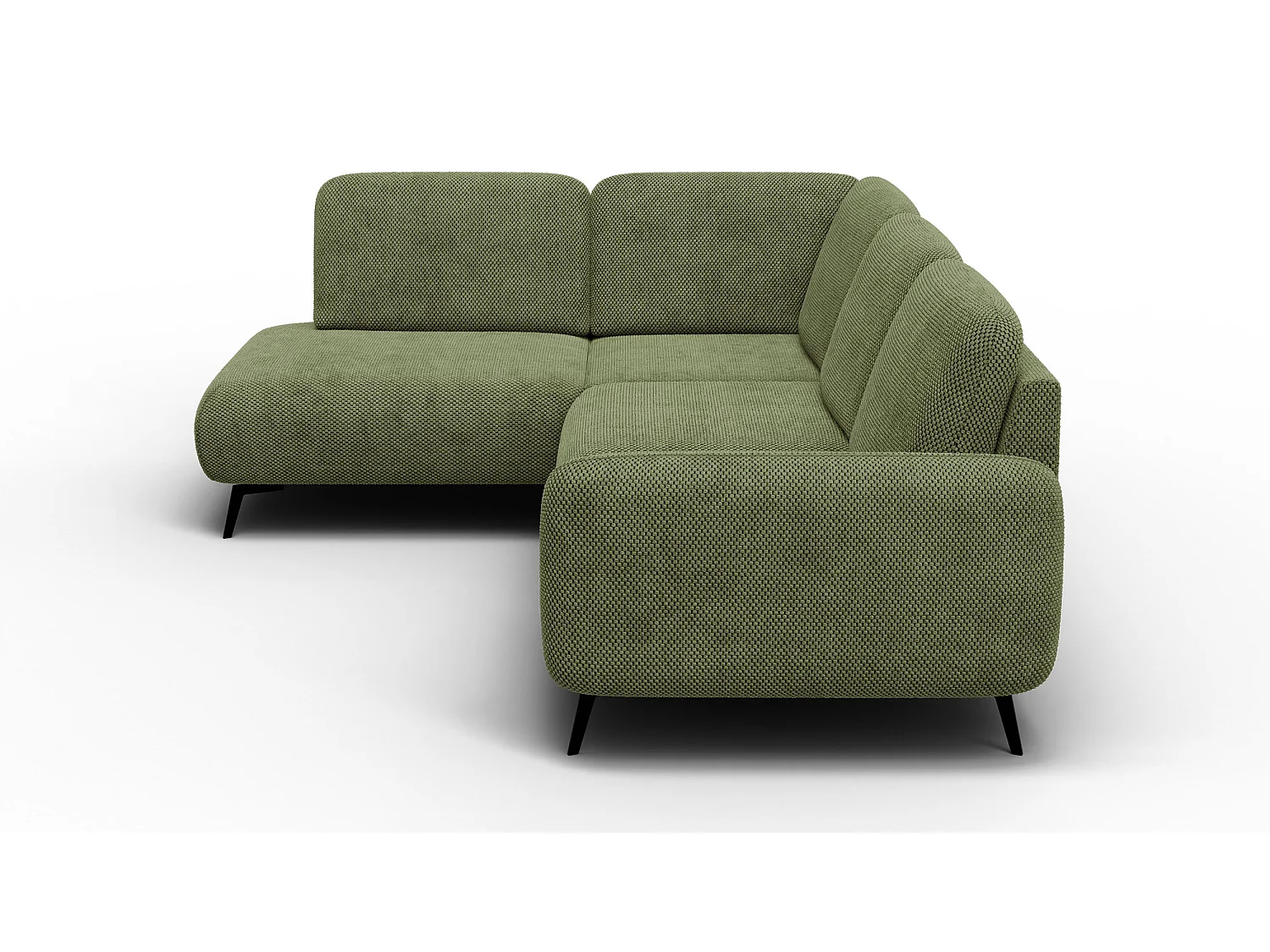 CANAPÉ D'ANGLE FEBE 5 places, tissu olive