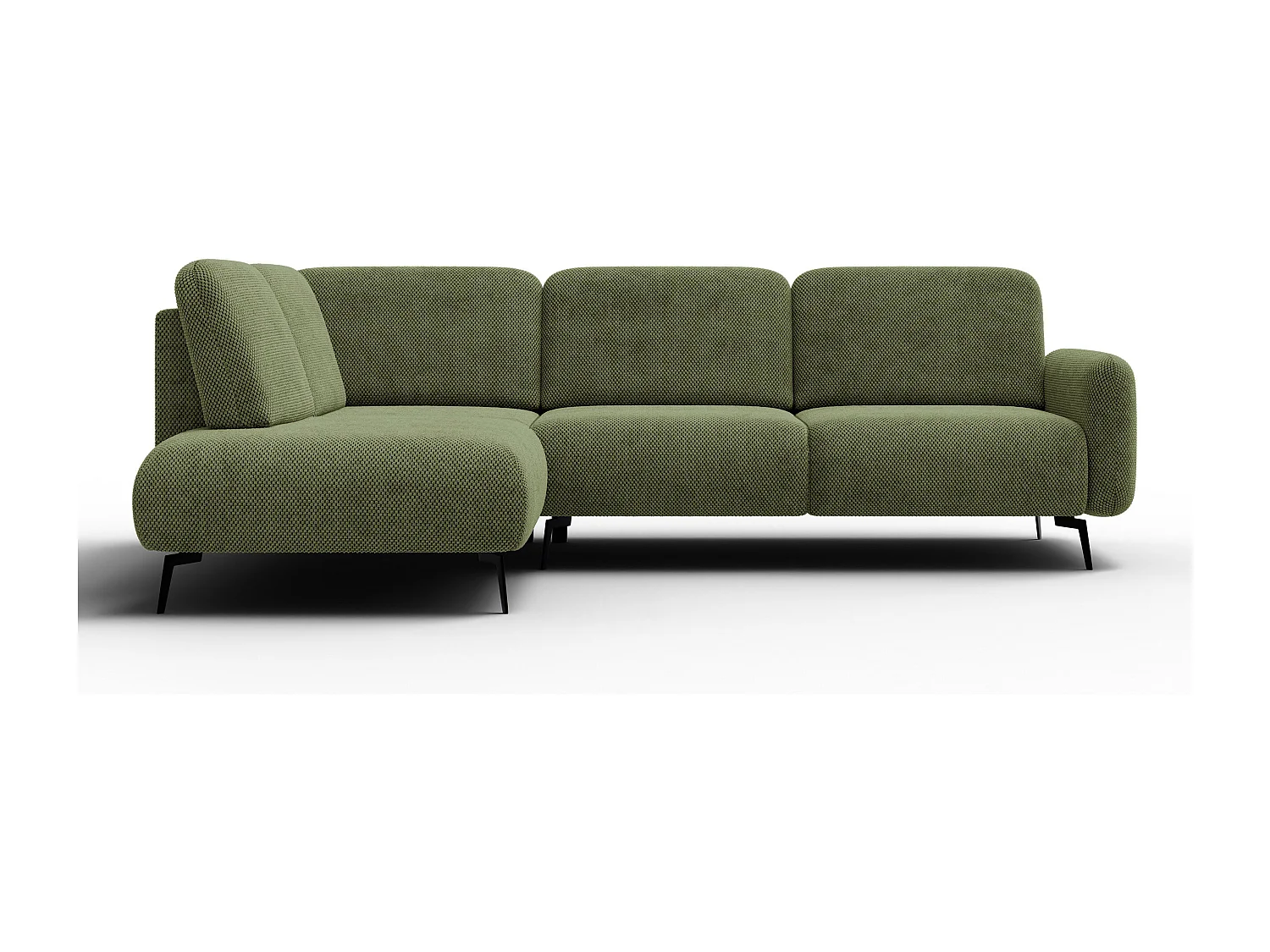 CANAPÉ D'ANGLE FEBE 5 places, tissu olive