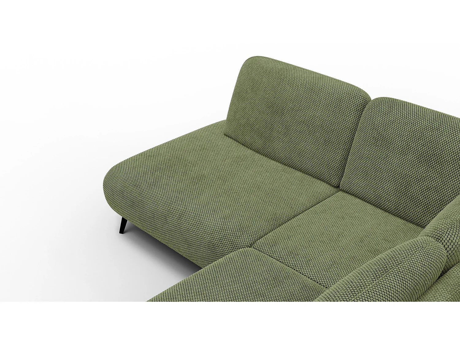 CANAPÉ D'ANGLE FEBE 5 places, tissu olive