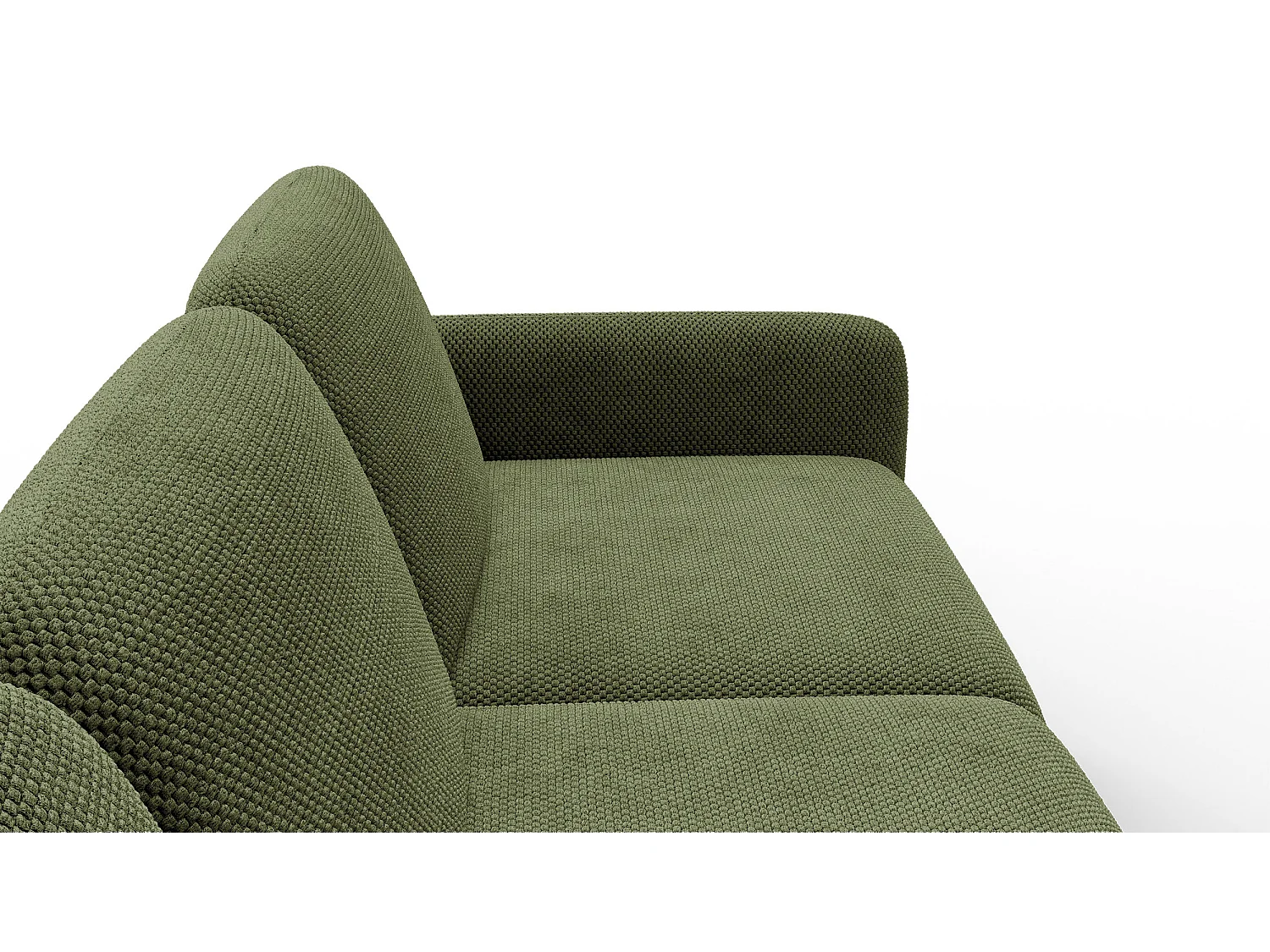 CANAPÉ D'ANGLE FEBE 5 places, tissu olive