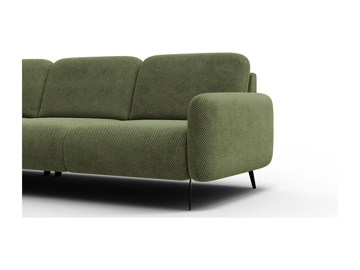 5-Sitzer-Ecksofa links FEBE, olivgrün