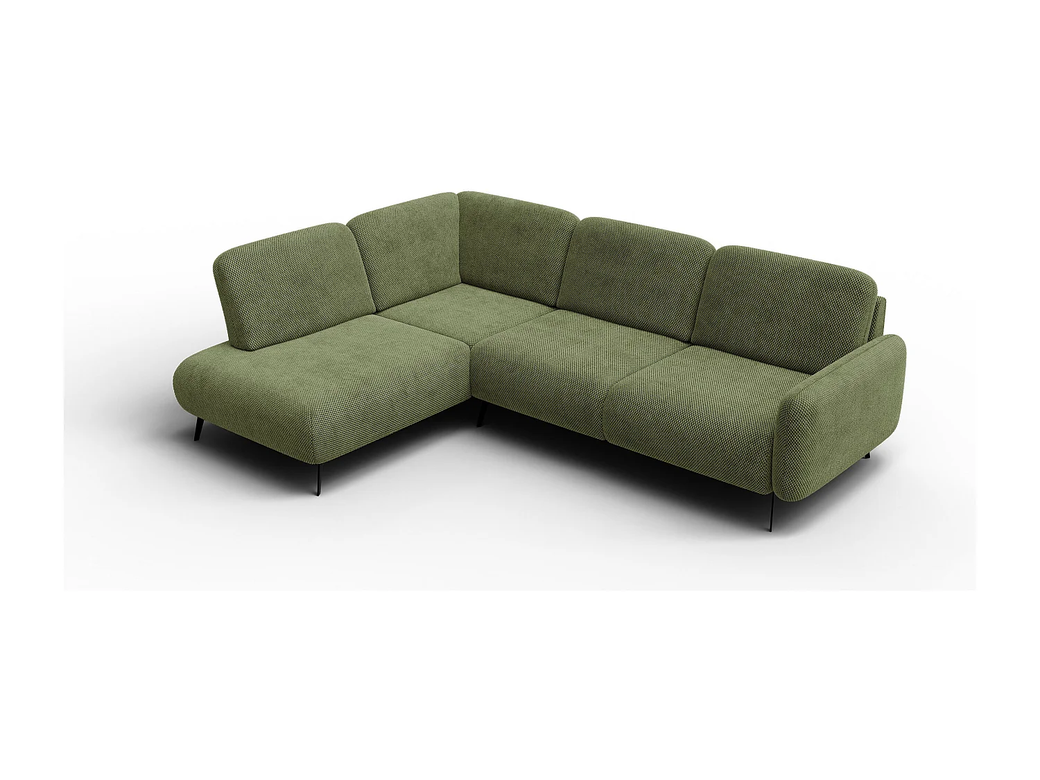 5-Sitzer-Ecksofa links FEBE, olivgrün