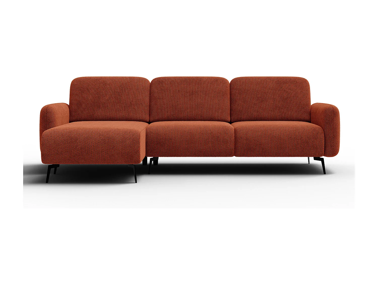 Ecksofa 4-Sitzer links FEBE, dunkelorange