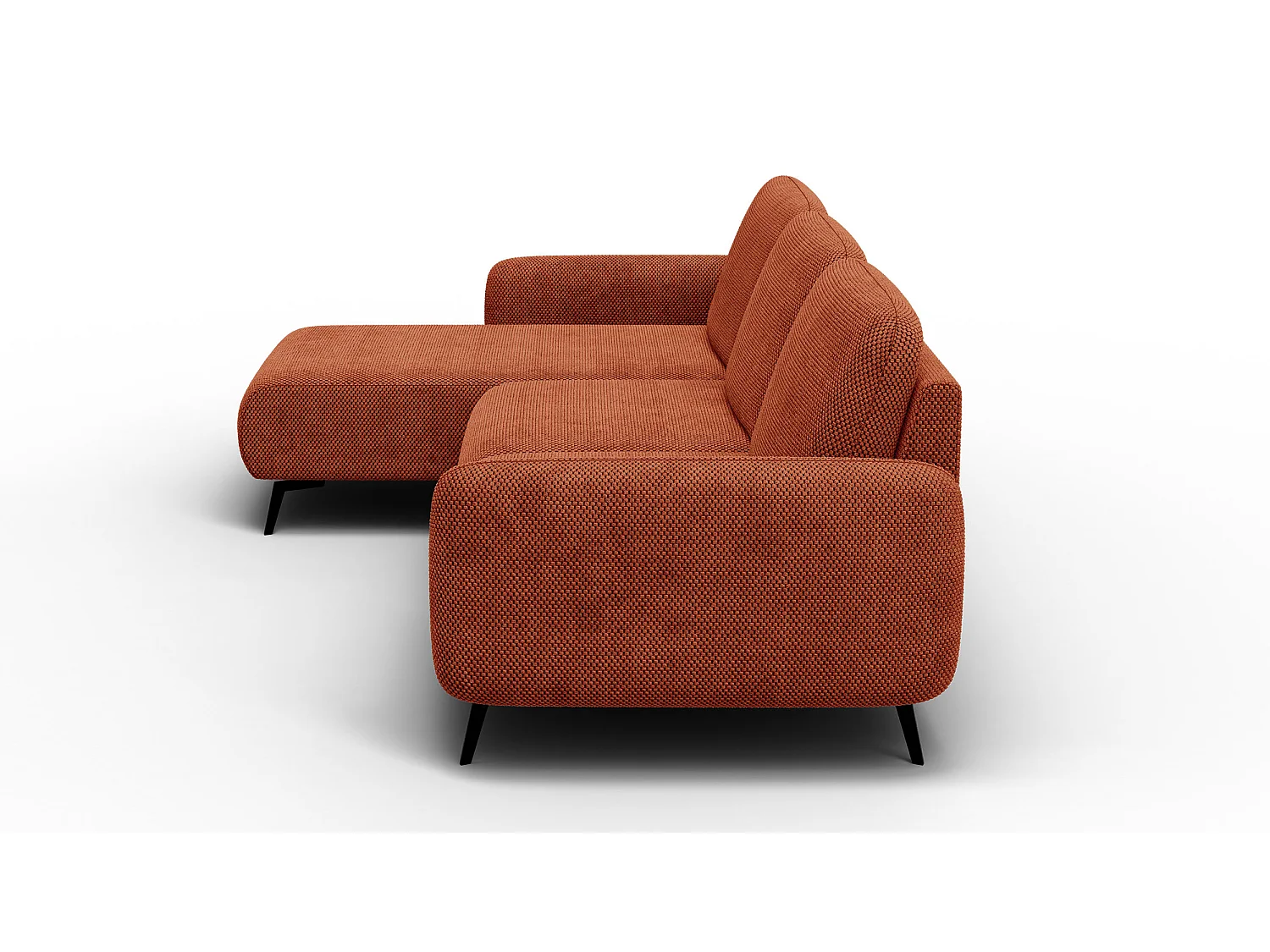 Ecksofa 4-Sitzer links FEBE, dunkelorange