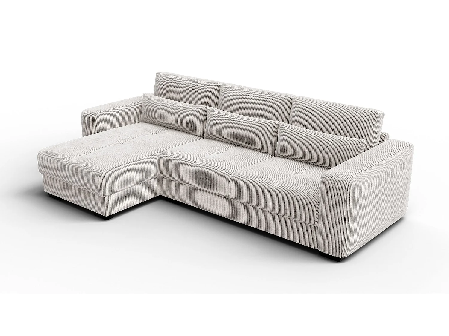 Ecksofa 4-Sitzer links OLI, perlweiß