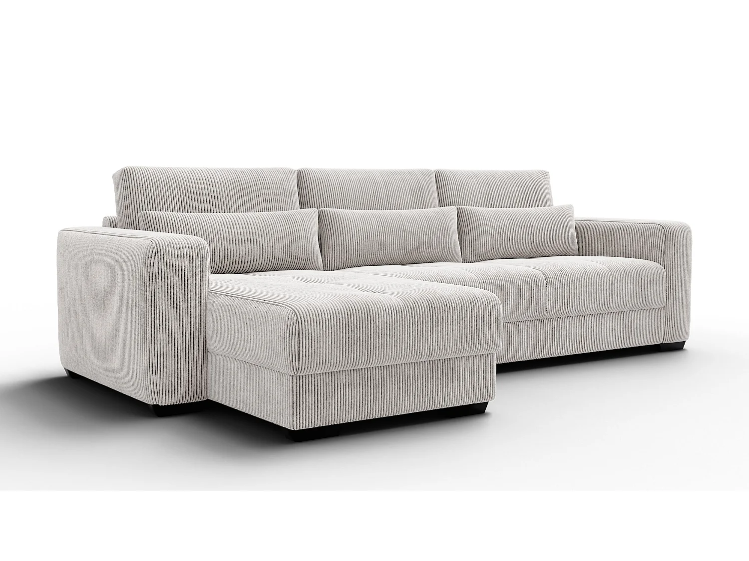 Ecksofa 4-Sitzer links OLI, perlweiß