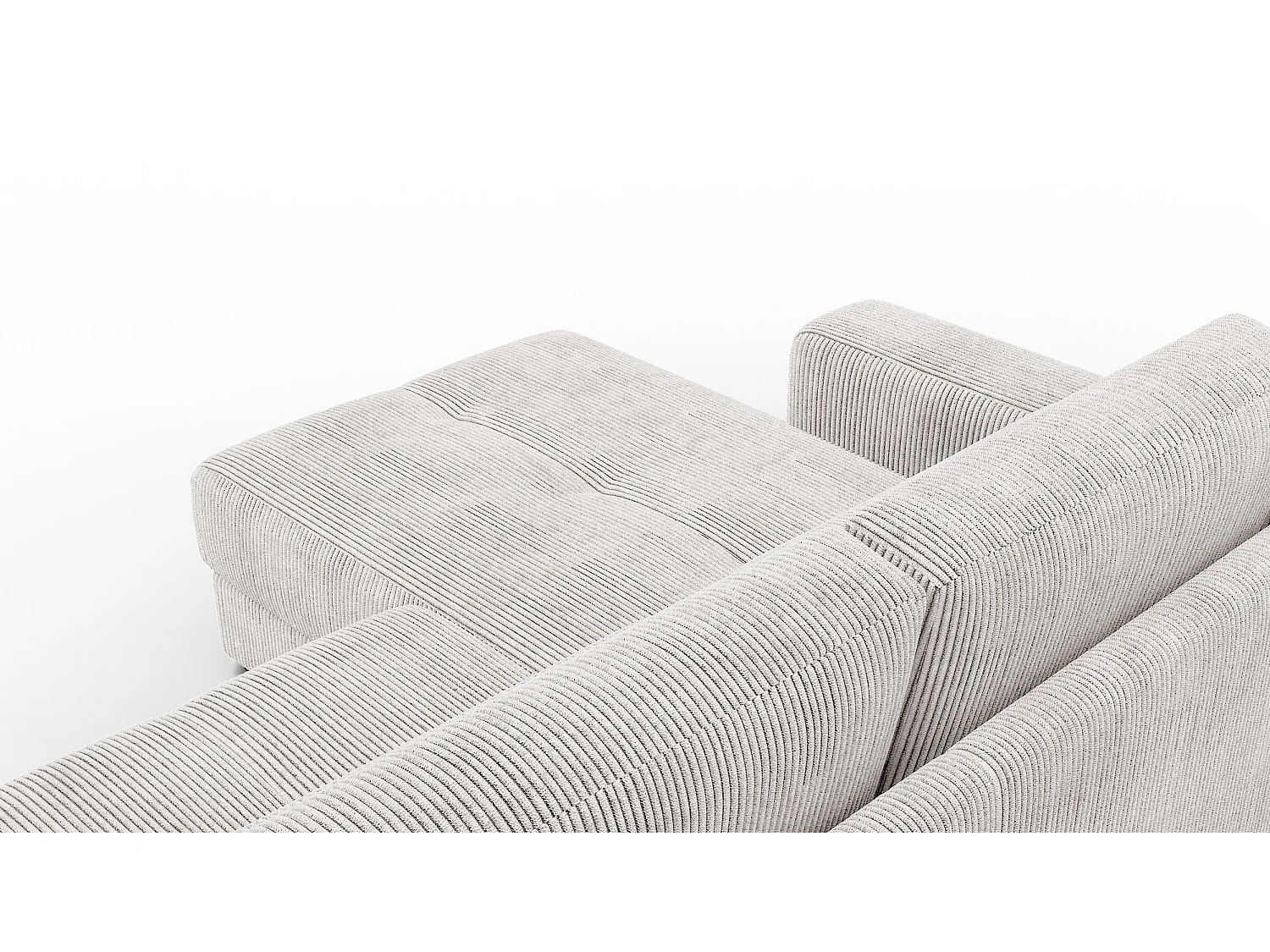 Ecksofa 4-Sitzer links OLI, perlweiß