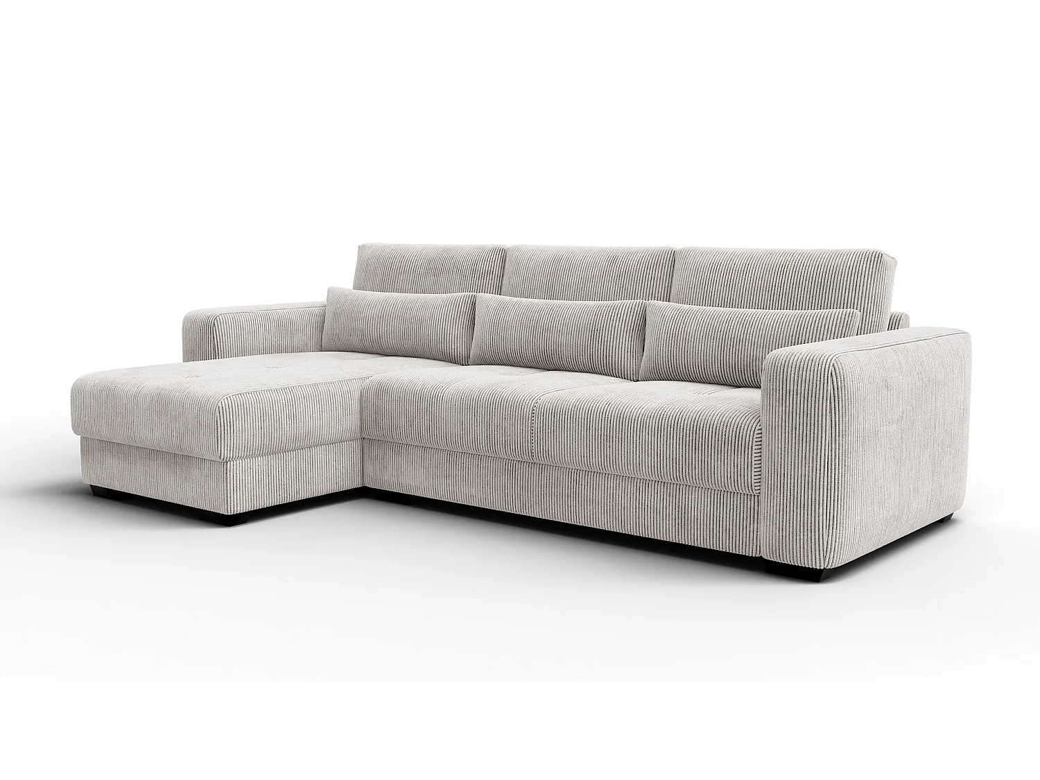 Ecksofa 4-Sitzer links OLI, perlweiß