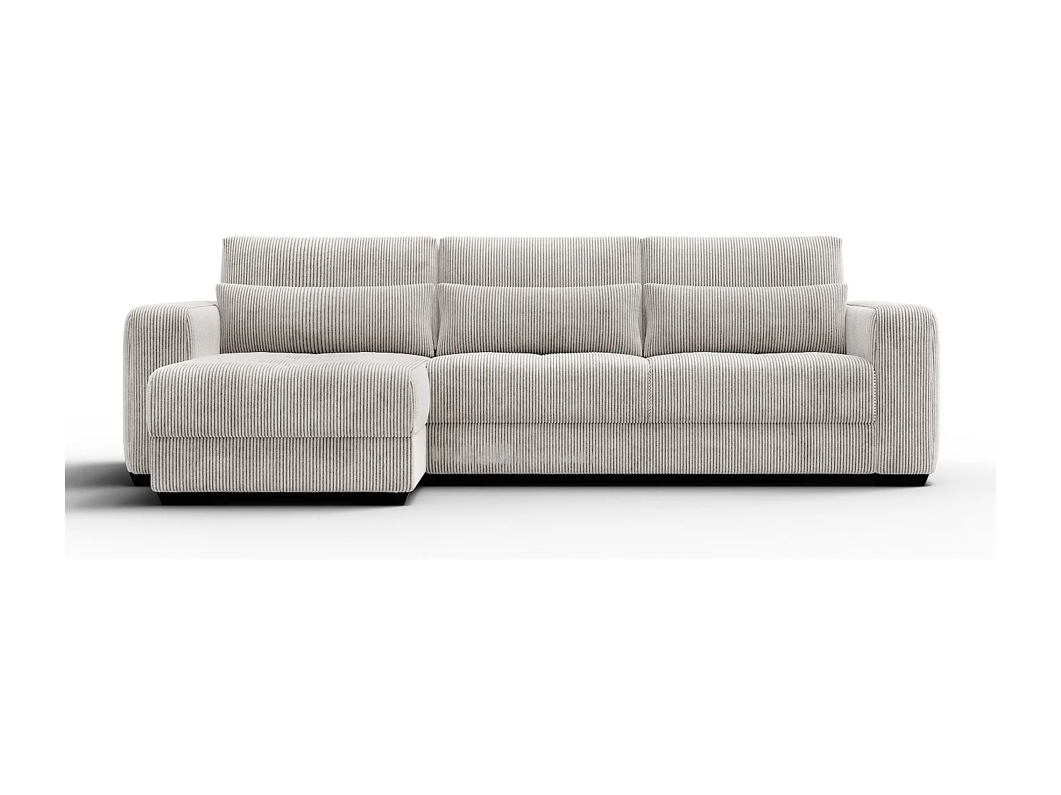 Ecksofa 4-Sitzer links OLI, perlweiß