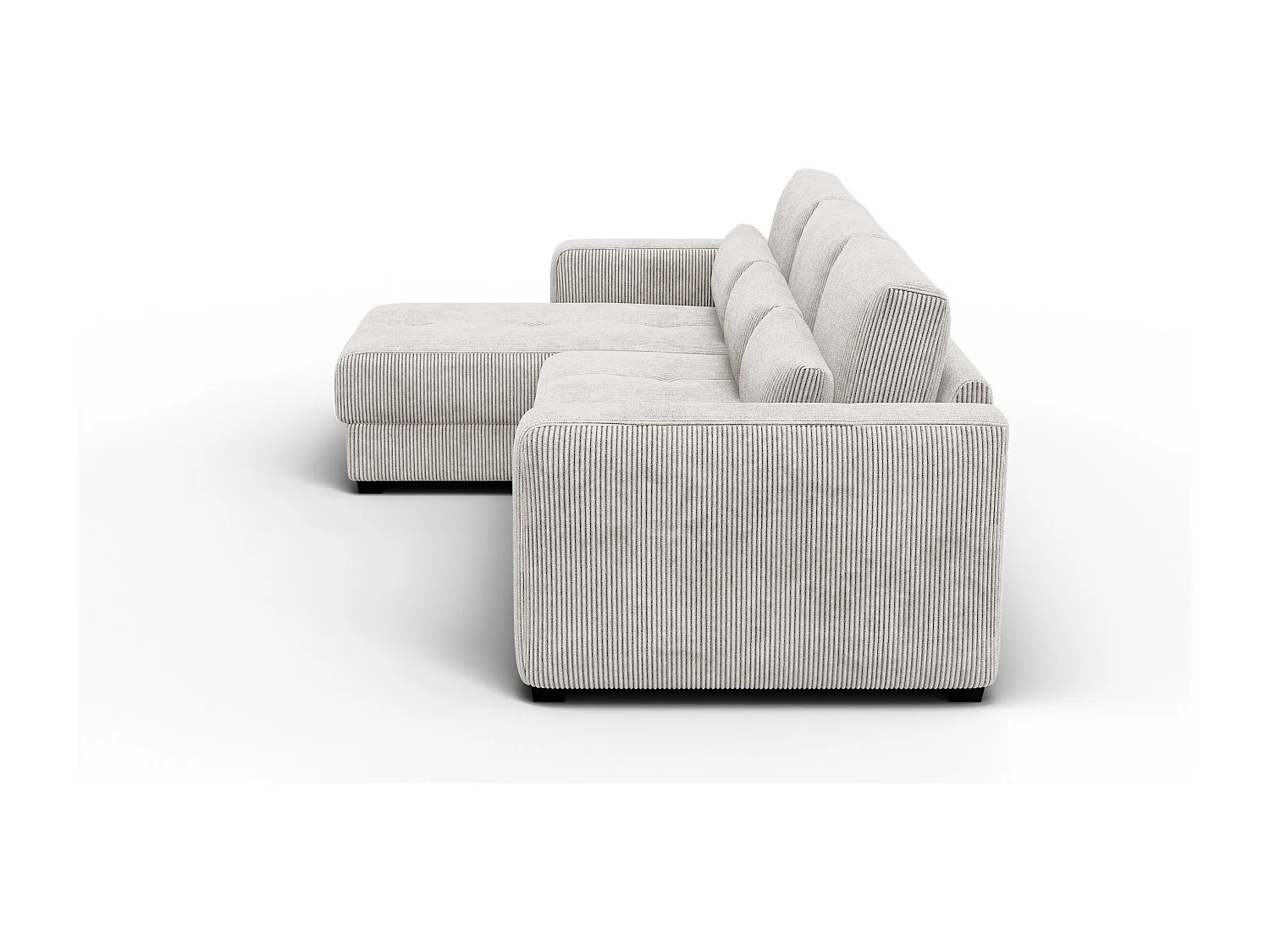 Ecksofa 4-Sitzer links OLI, perlweiß