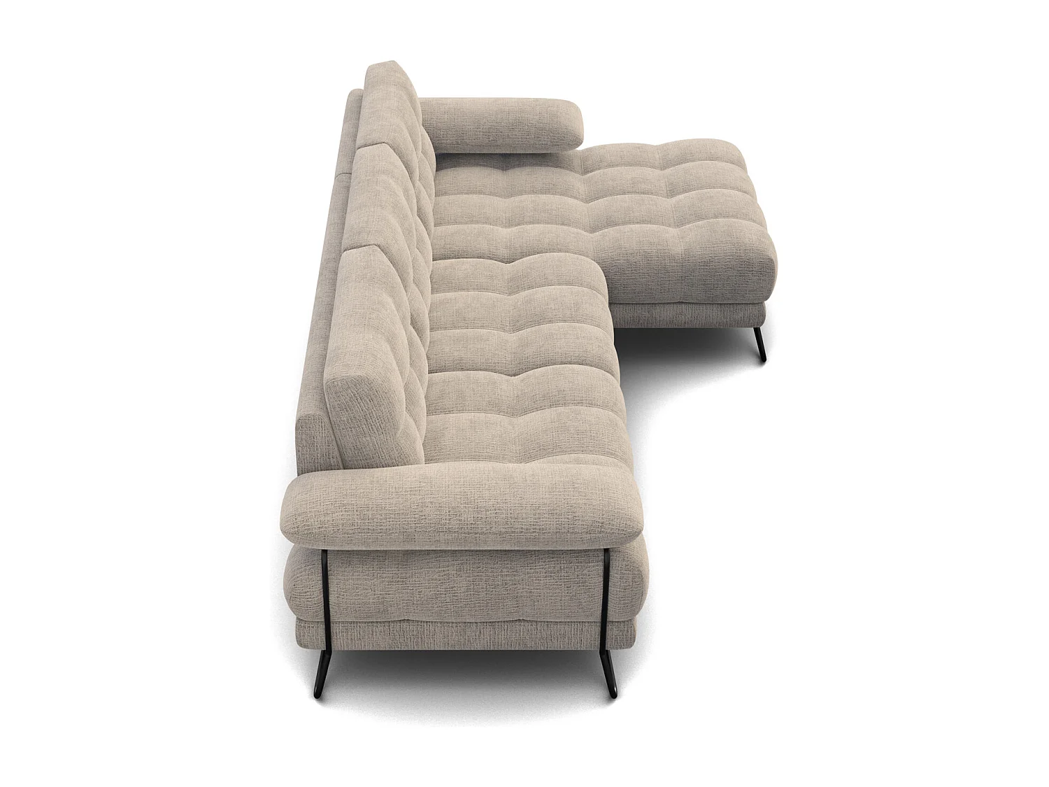 BUBBARA Ecksofa 4-Sitzer rechts, beige