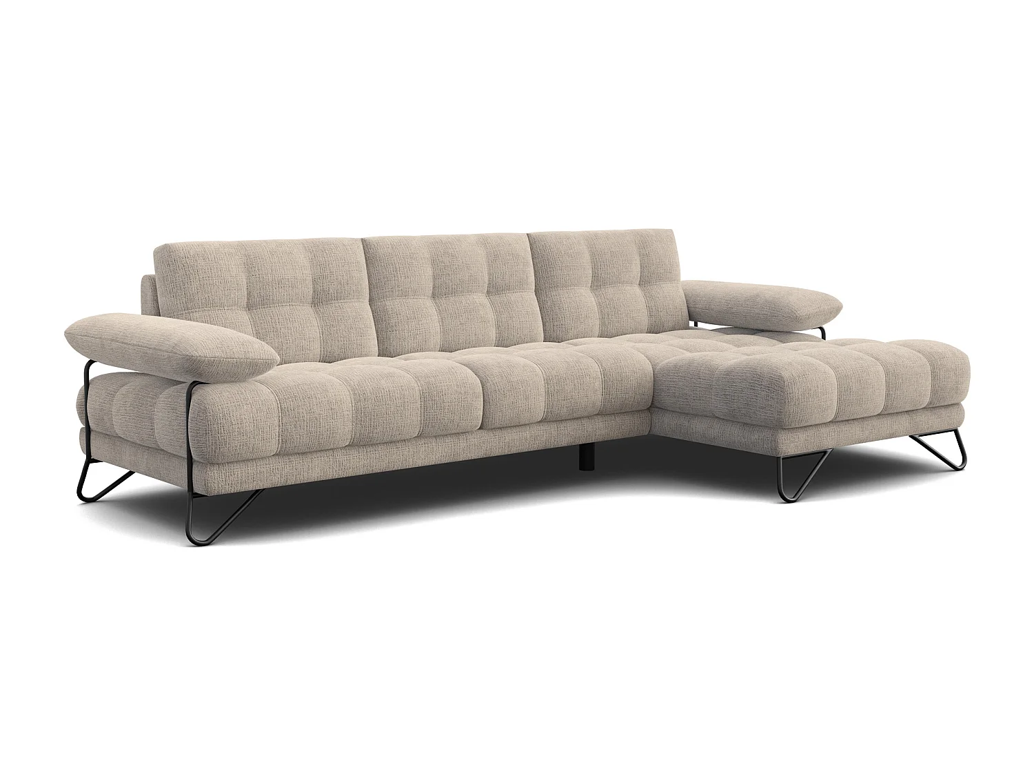 BUBBARA Ecksofa 4-Sitzer rechts, beige