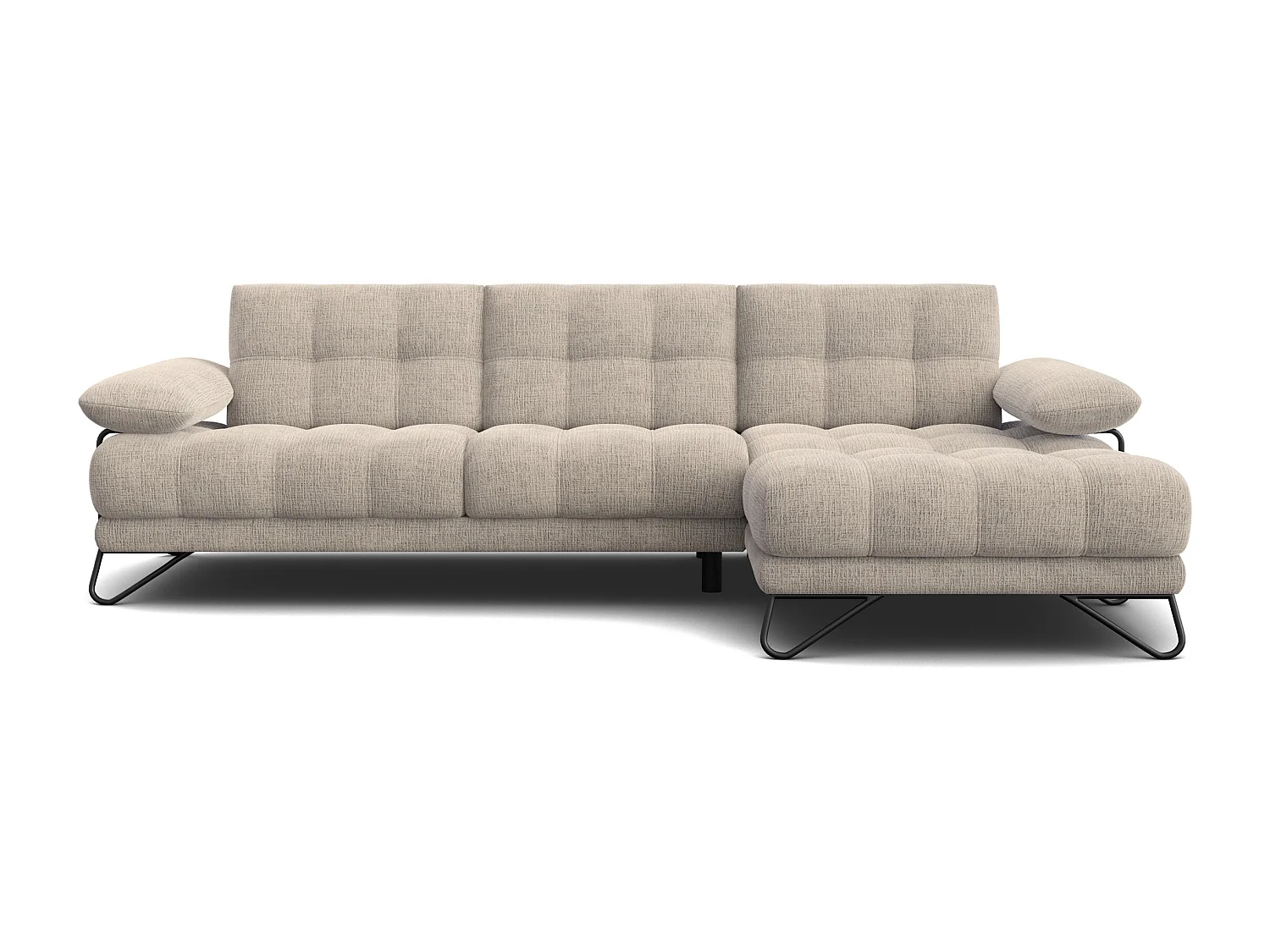 BUBBARA Ecksofa 4-Sitzer rechts, beige