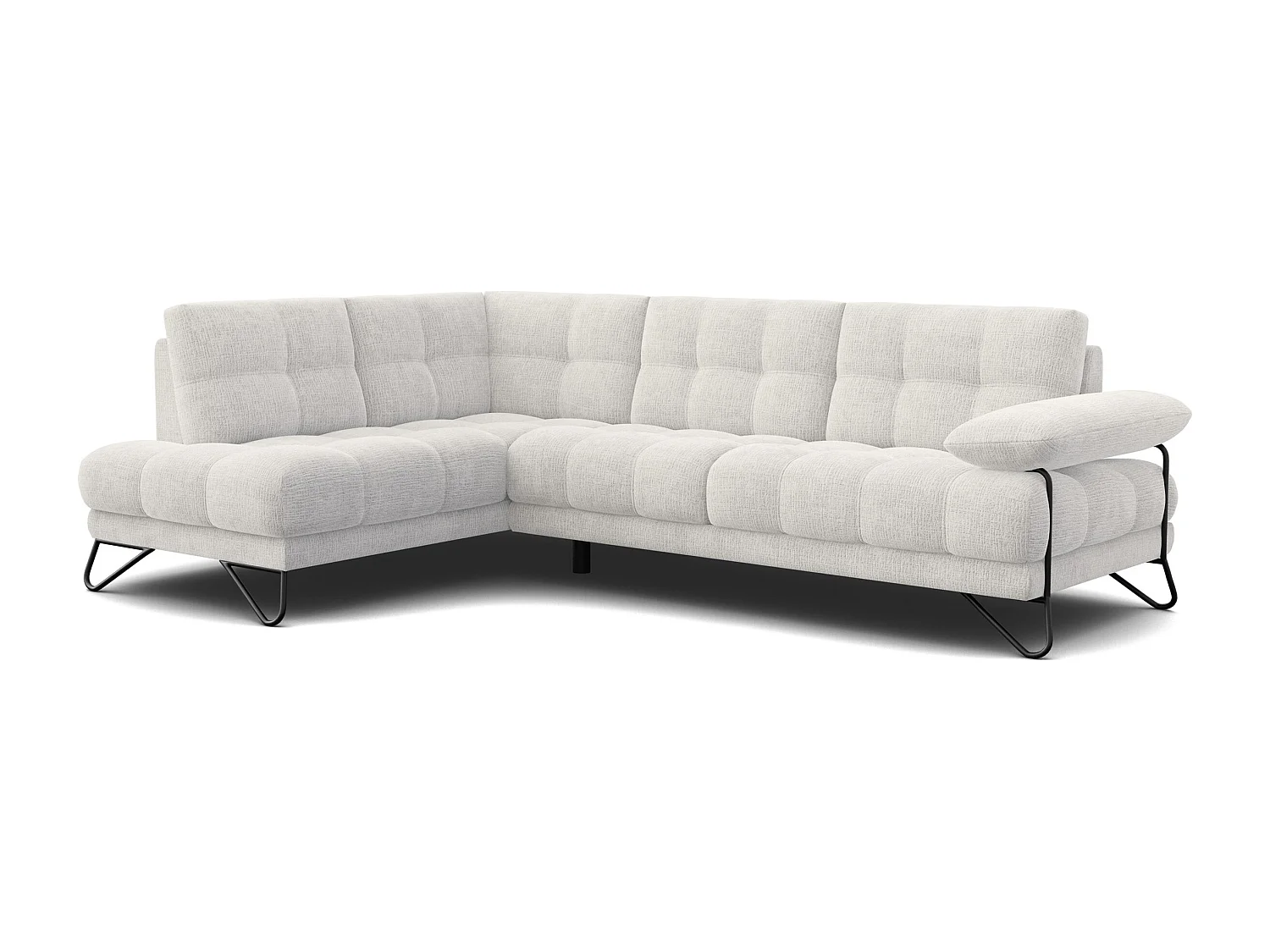 BUBBARA Ecksofa 5-Sitzer links, creme