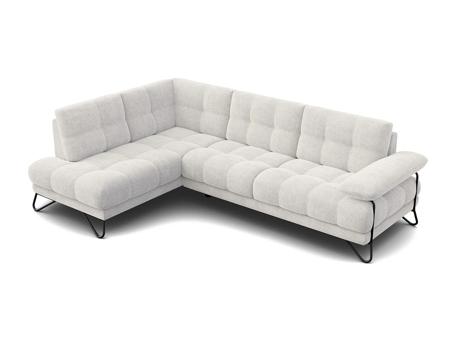 BUBBARA Ecksofa 5-Sitzer links, creme