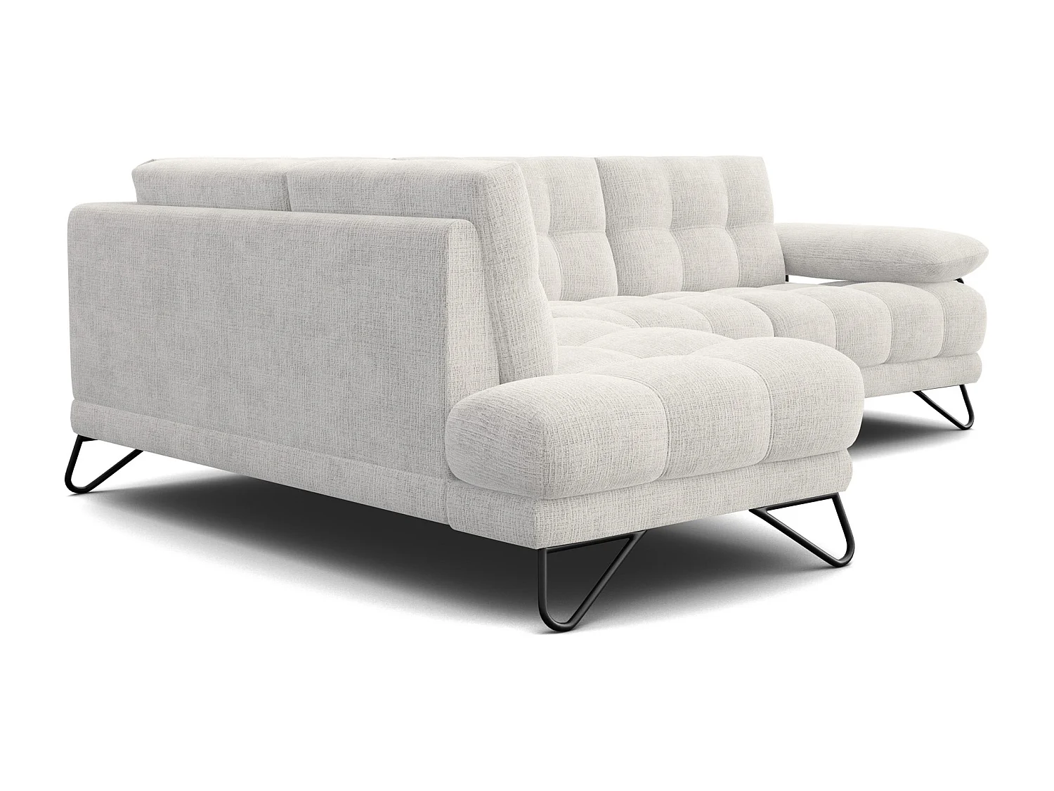 BUBBARA Ecksofa 5-Sitzer links, creme