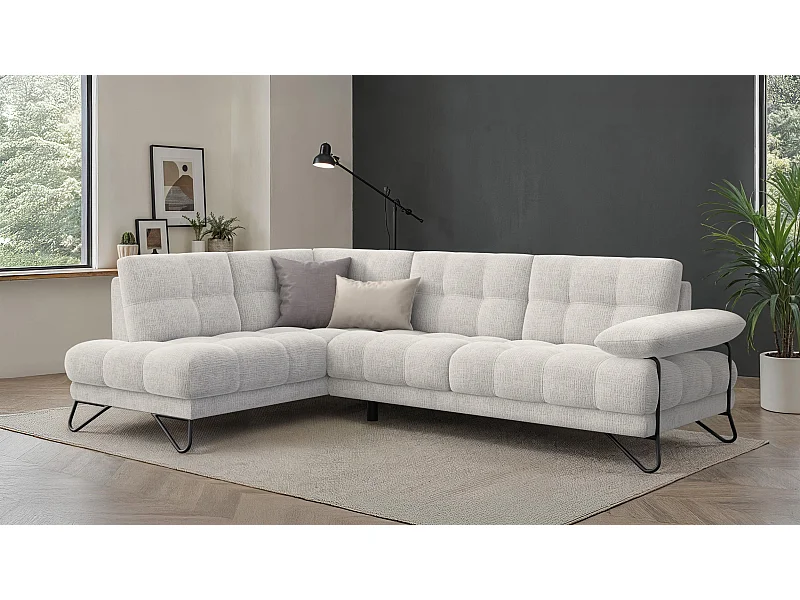 BUBBARA Ecksofa 5-Sitzer links, creme