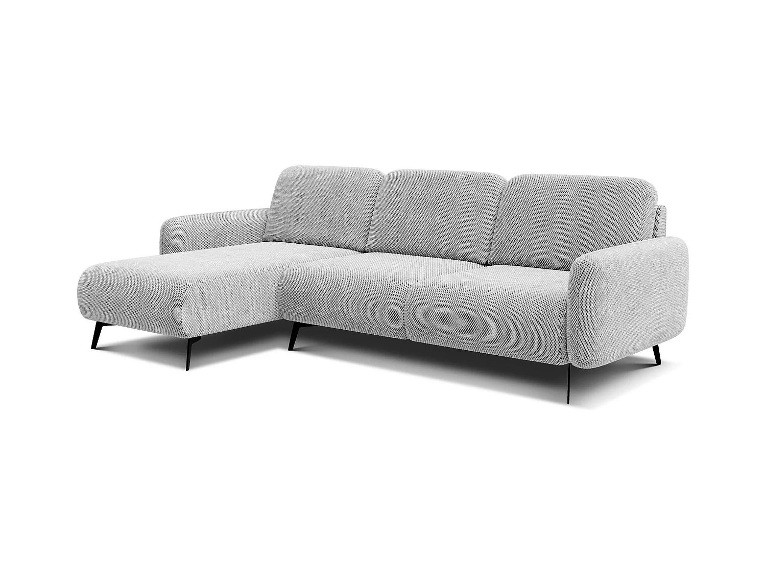 CANAPÉ D'ANGLE FEBE 4 places, tissu gris clair