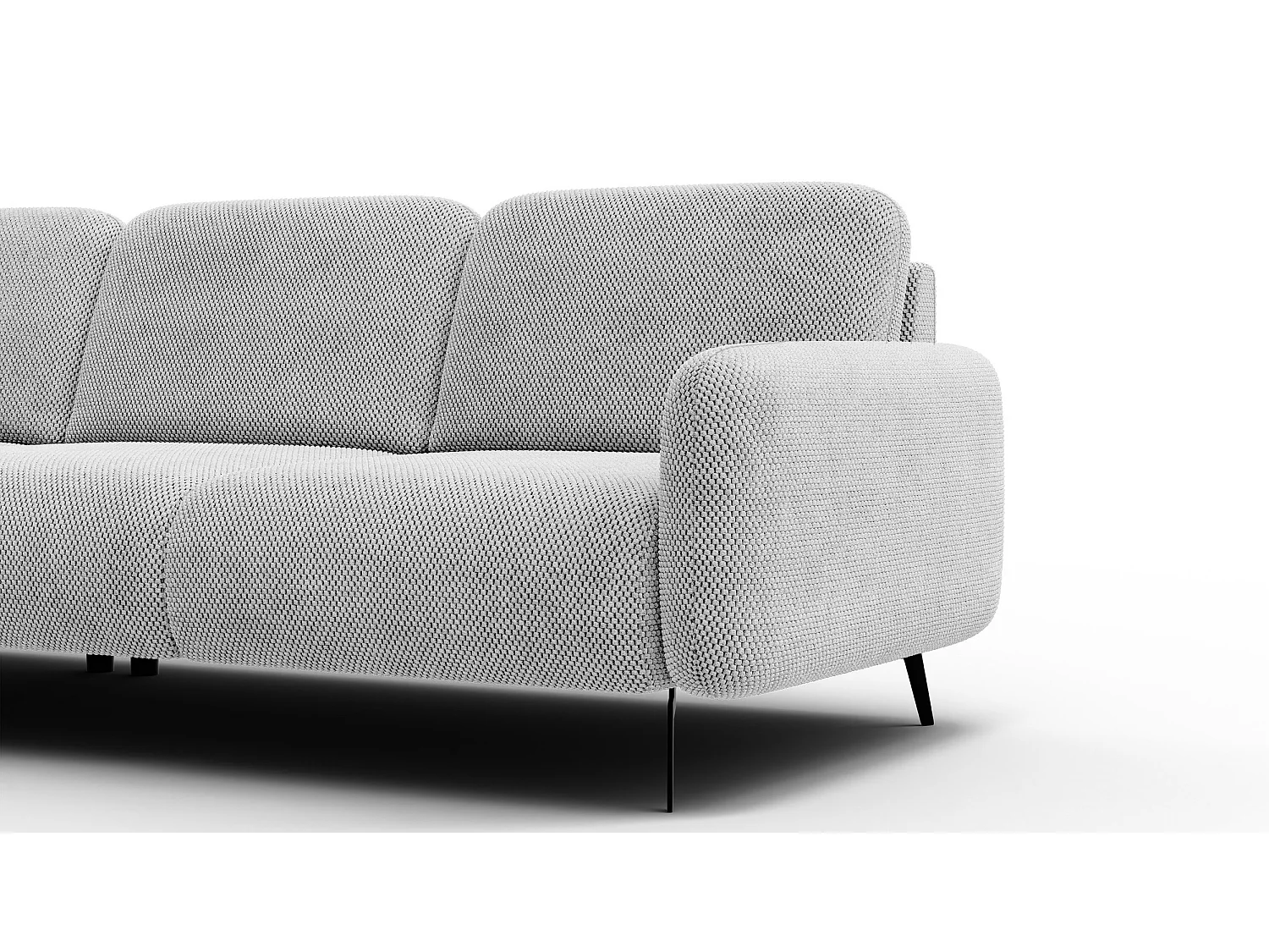 CANAPÉ D'ANGLE FEBE 4 places, tissu gris clair