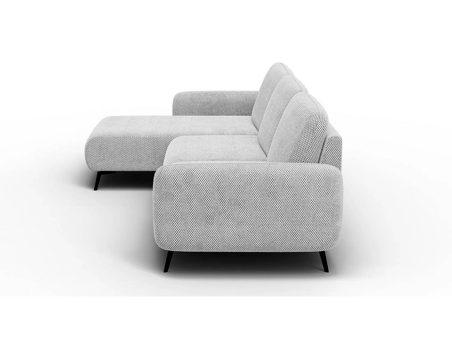 CANAPÉ D'ANGLE FEBE 4 places, tissu gris clair