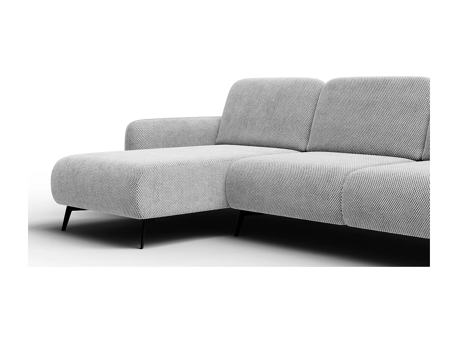 Ecksofa 4-Sitzer links FEBE, hellgrau